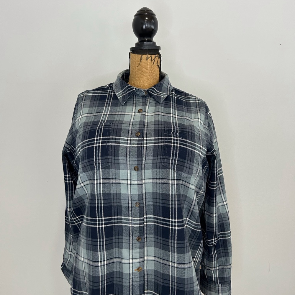 Carhartt Blue and Gray Plaid Shirt